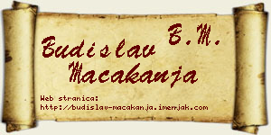Budislav Macakanja vizit kartica